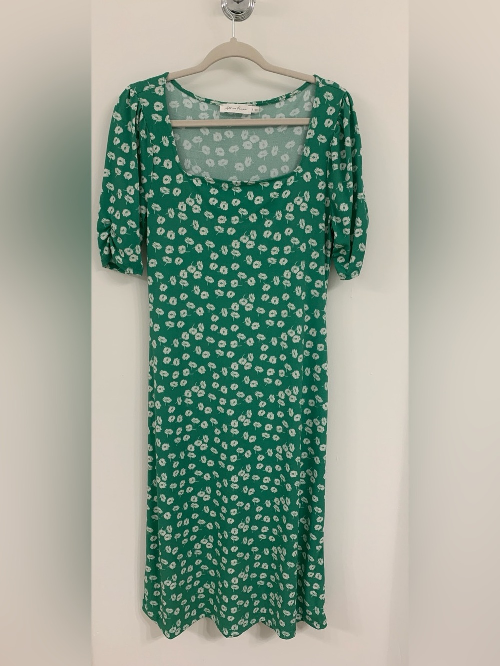 Green Floral Midi Dress